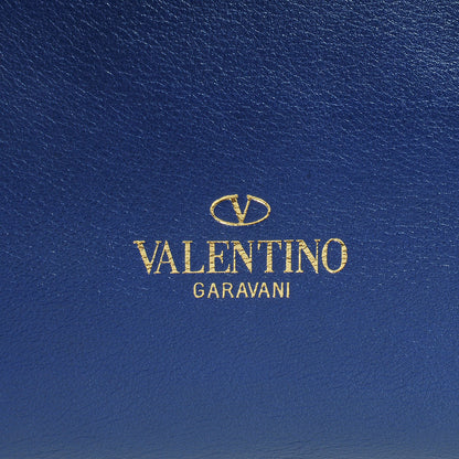 Valentino Garavani Vitello Rockstud Double Handle Tote Blue China 11 of 11