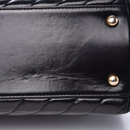 Chanel Calfskin Chevron Quilted Small Coco Handle Flap Black 10 of 16