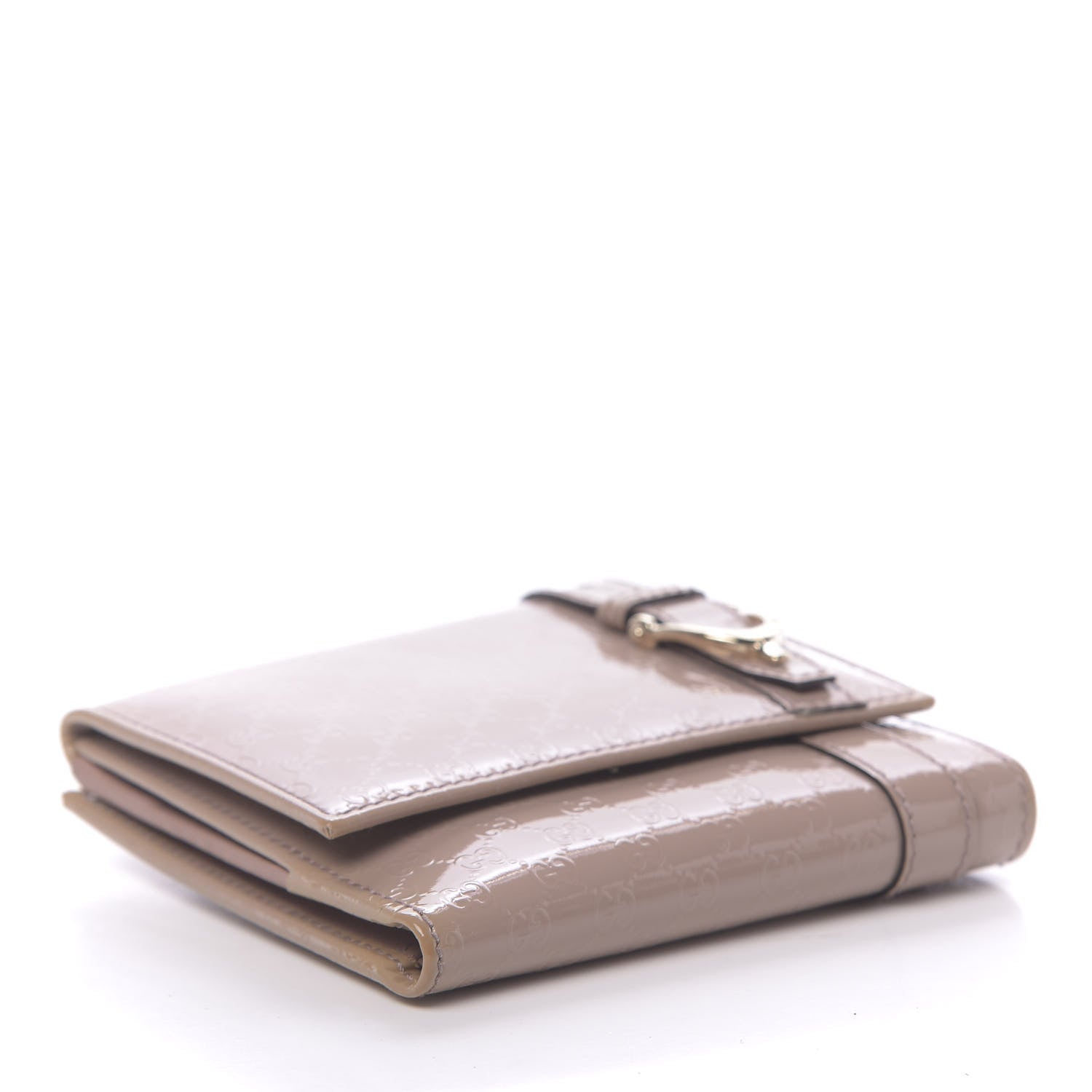 Gucci Patent Microguccissima Nice French Flap Wallet Dark Cipria 4 of 8