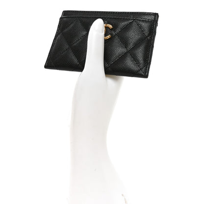Chanel Caviar Quilted CC Card Holder Black 2 of 9
