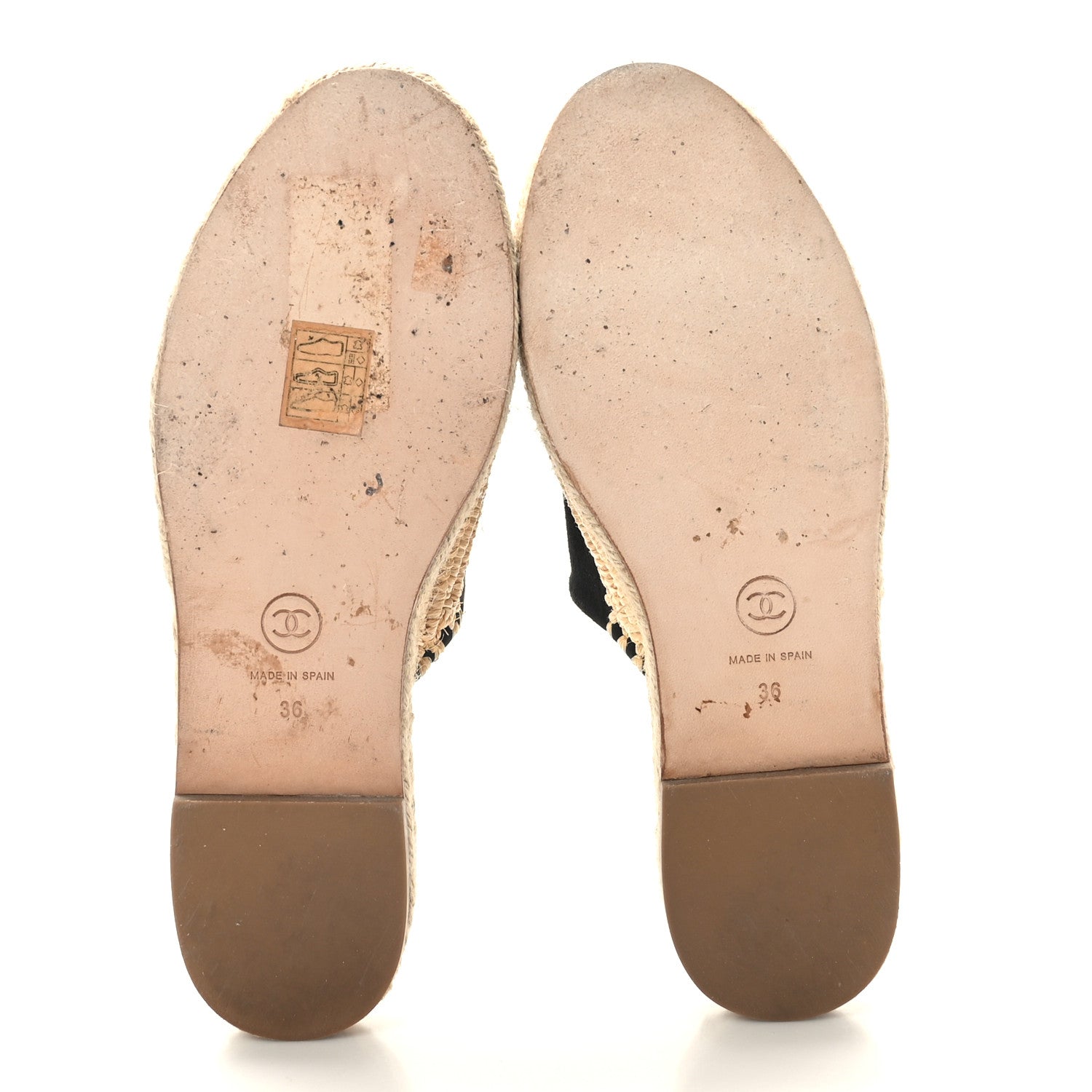 Chanel Suede Grosgrain CC Espadrille Mules 36 Black 5 of 8