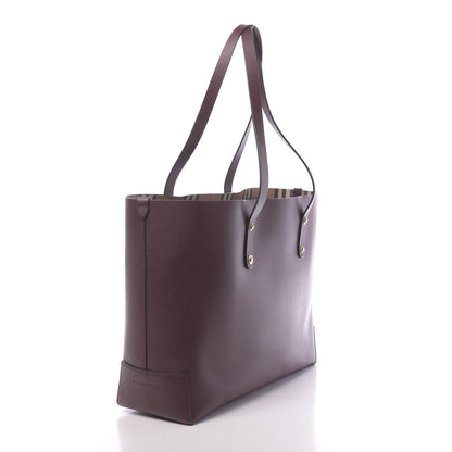 Burberry Calfskin Crest Embossed Small Tote Burgundy 3 of 9