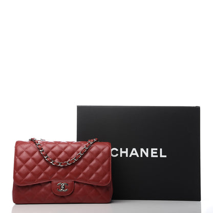 Chanel Caviar Quilted Jumbo Single Flap Red 10 of 10
