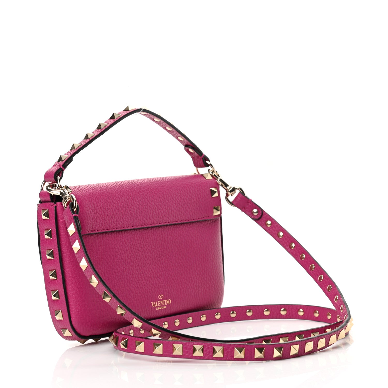 Valentino Garavani Grainy Calfskin Rockstud Crossbody Pouch Rose Violet 3 of 11