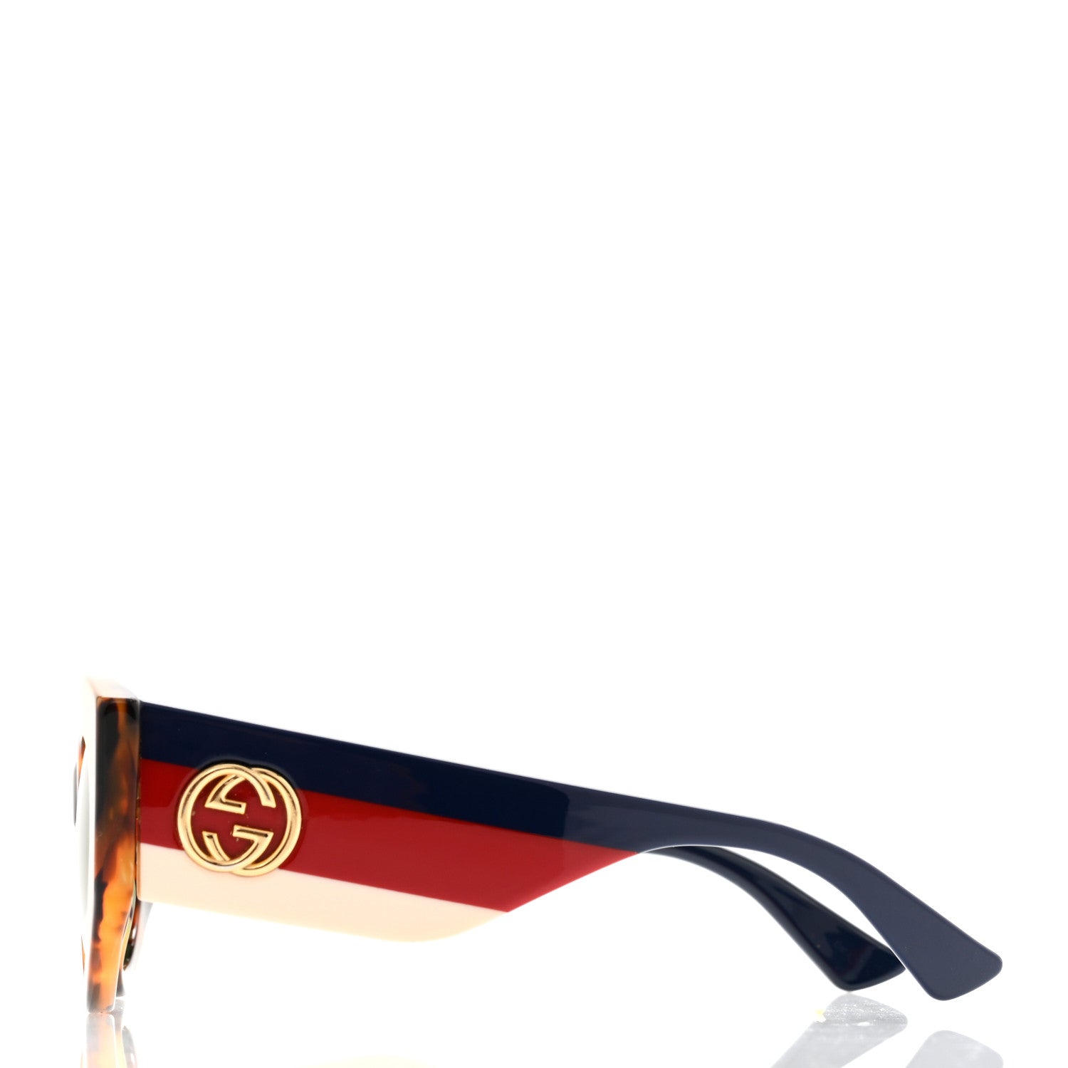 Gucci Acetate Oversized Rectangle Frame Web Sunglasses GG 0275/S Tortoise 3 of 9