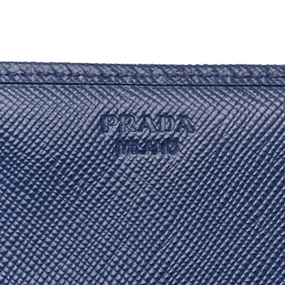 Prada Saffiano Triangle Continental Flap Wallet Bleuette 6 of 14