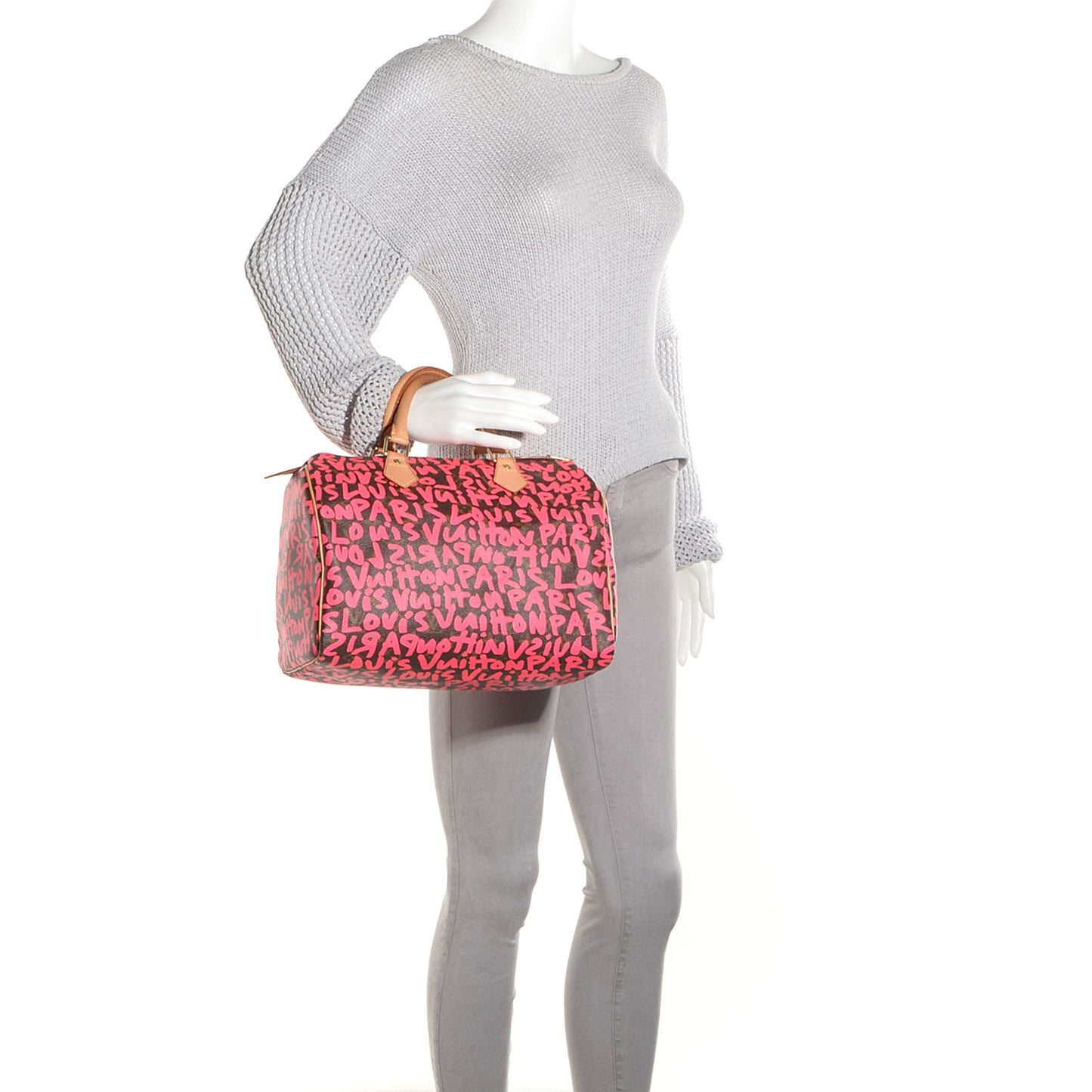 Monogram Graffiti Speedy 30 Fuchsia