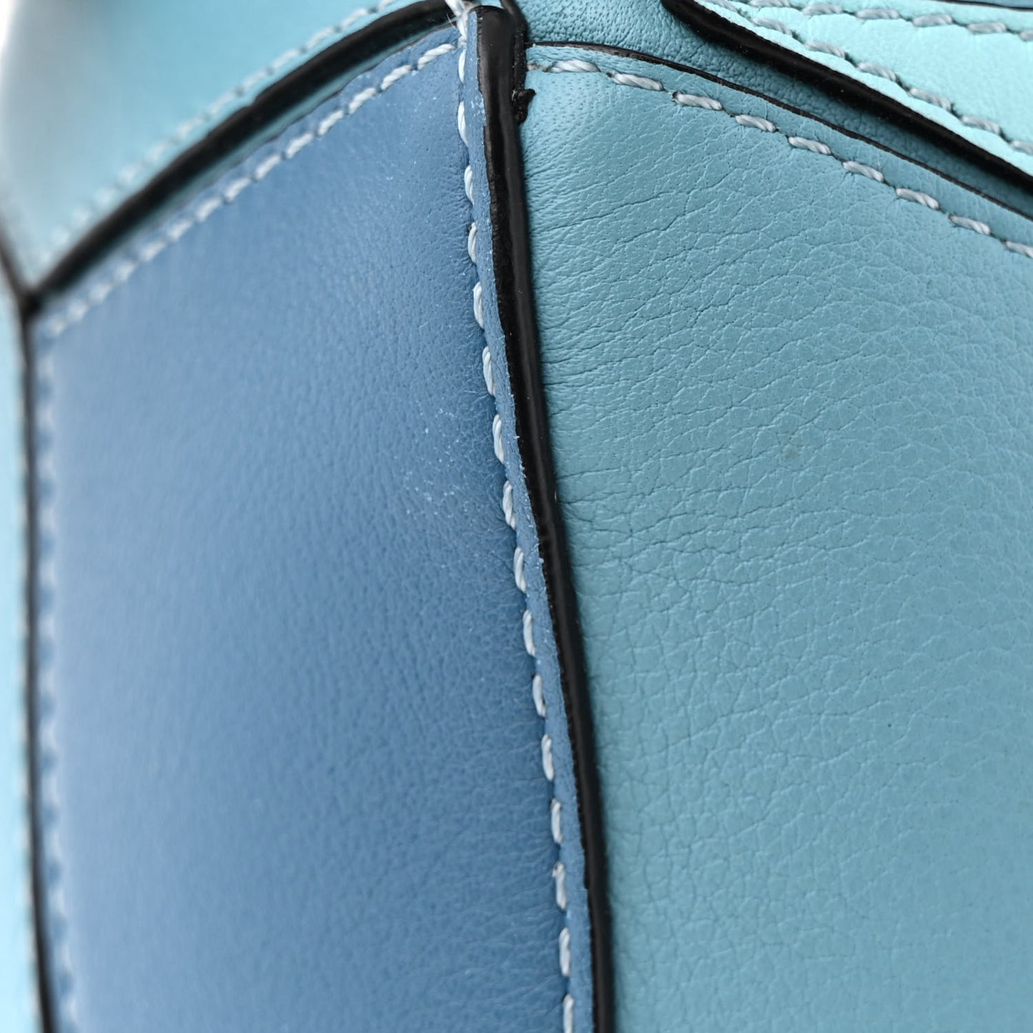 Calfskin Small Puzzle Bag Light Blue Aqua