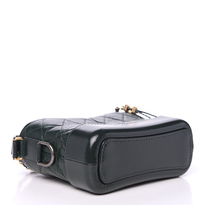 Chanel Aged Calfskin Quilted Small Gabrielle Hobo Dark Green Black 3 of 9