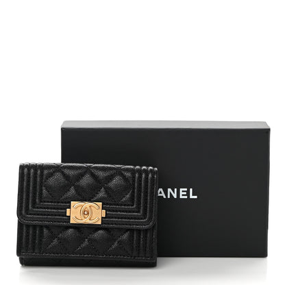 Chanel Caviar Quilted Small Boy Flap Wallet Black 11 of 11