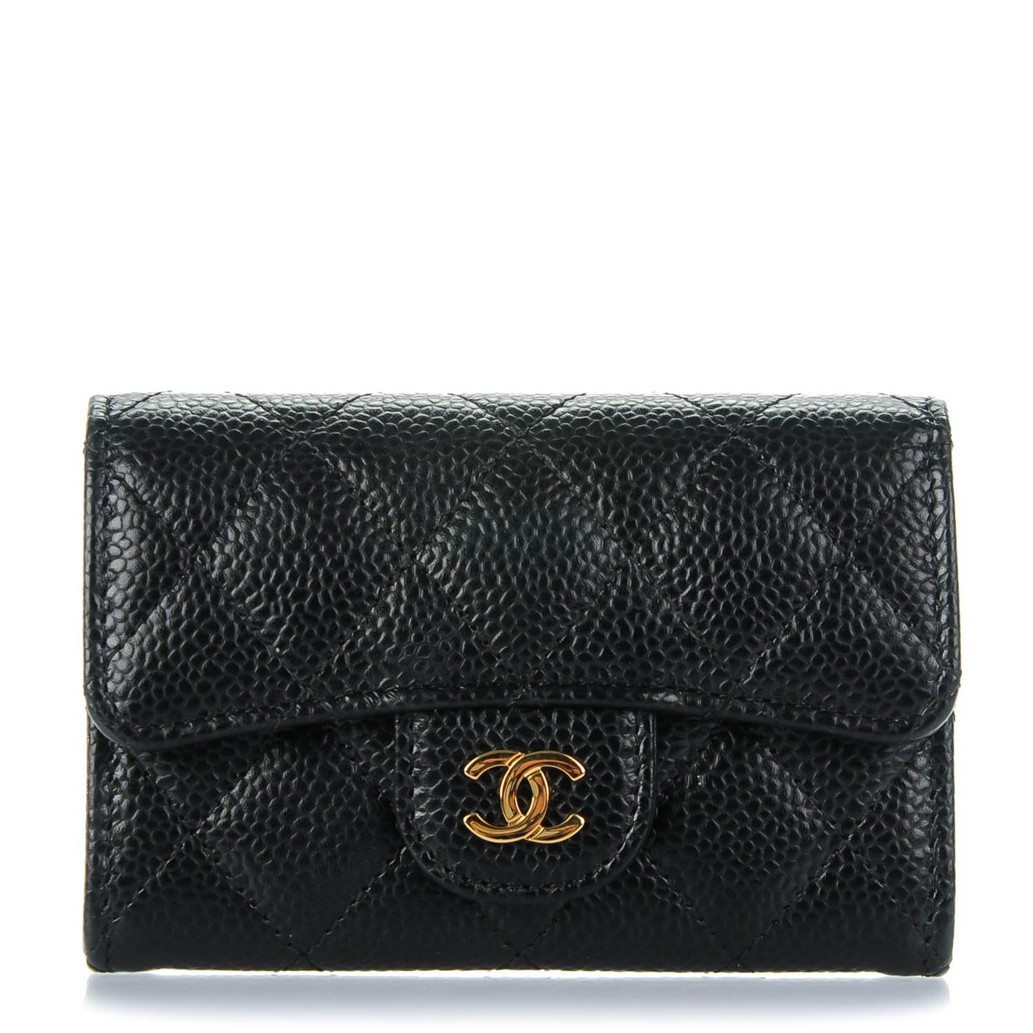 Chanel Caviar Quilted Coin Purse Wallet Black 1 of 8