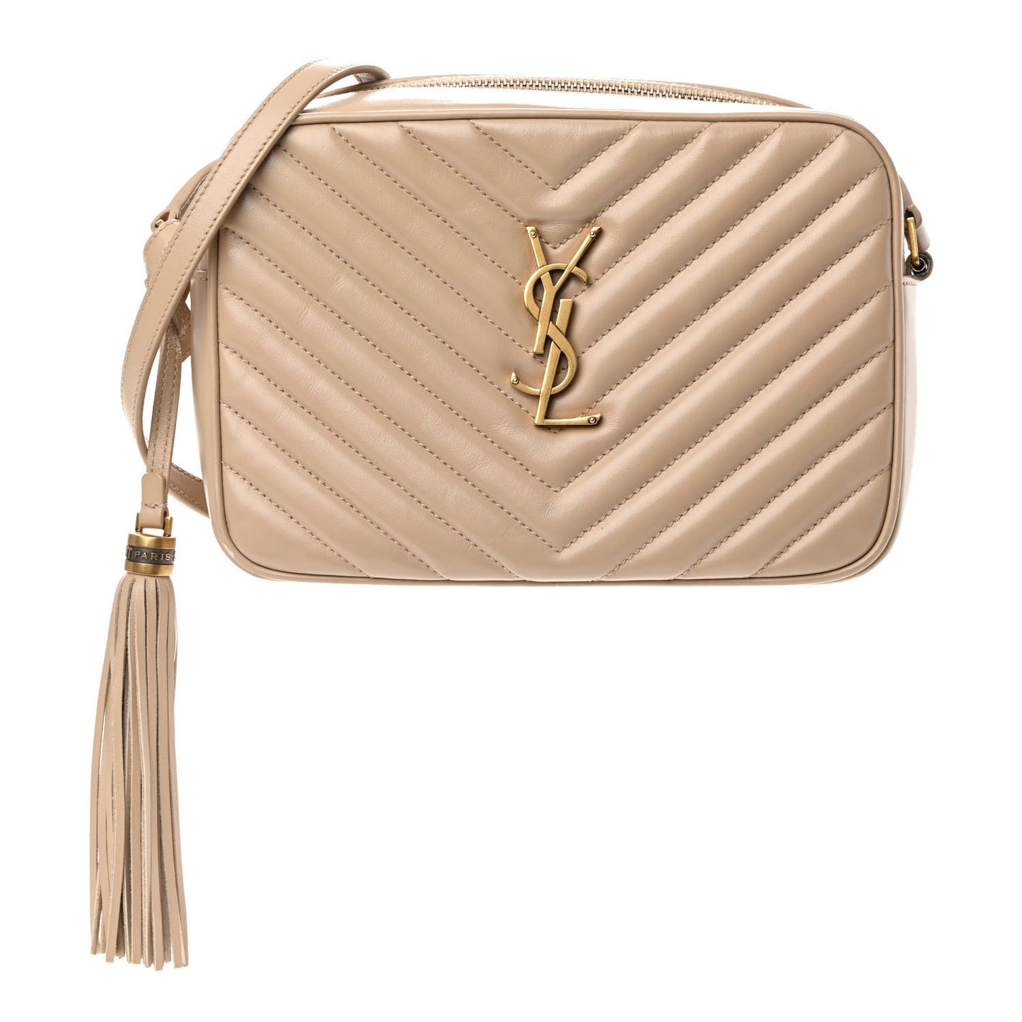 Calfskin Matelasse Monogram Lou Camera Bag Dark Beige