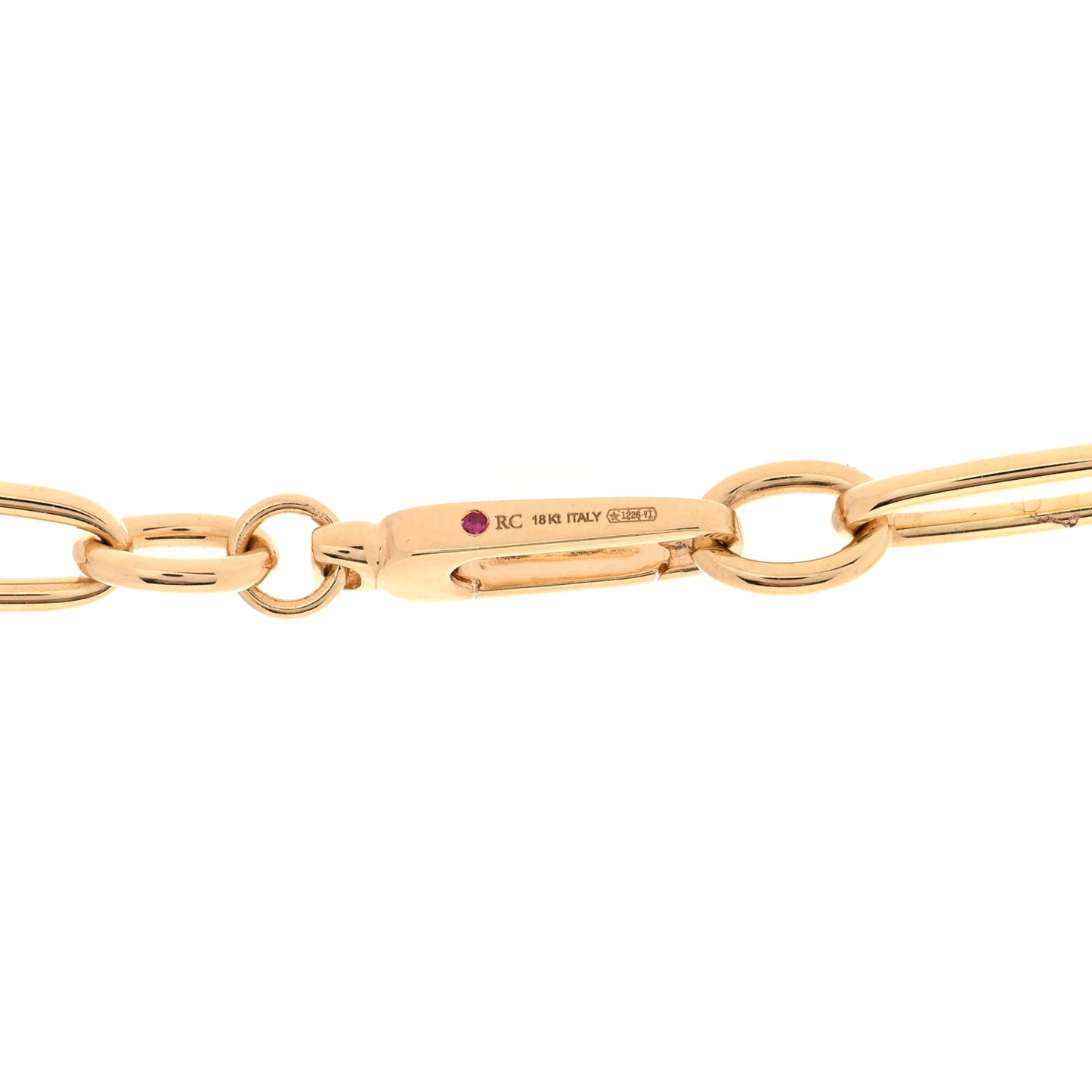 18K Yellow Gold Alternating Long and Short Oval Link Necklace
