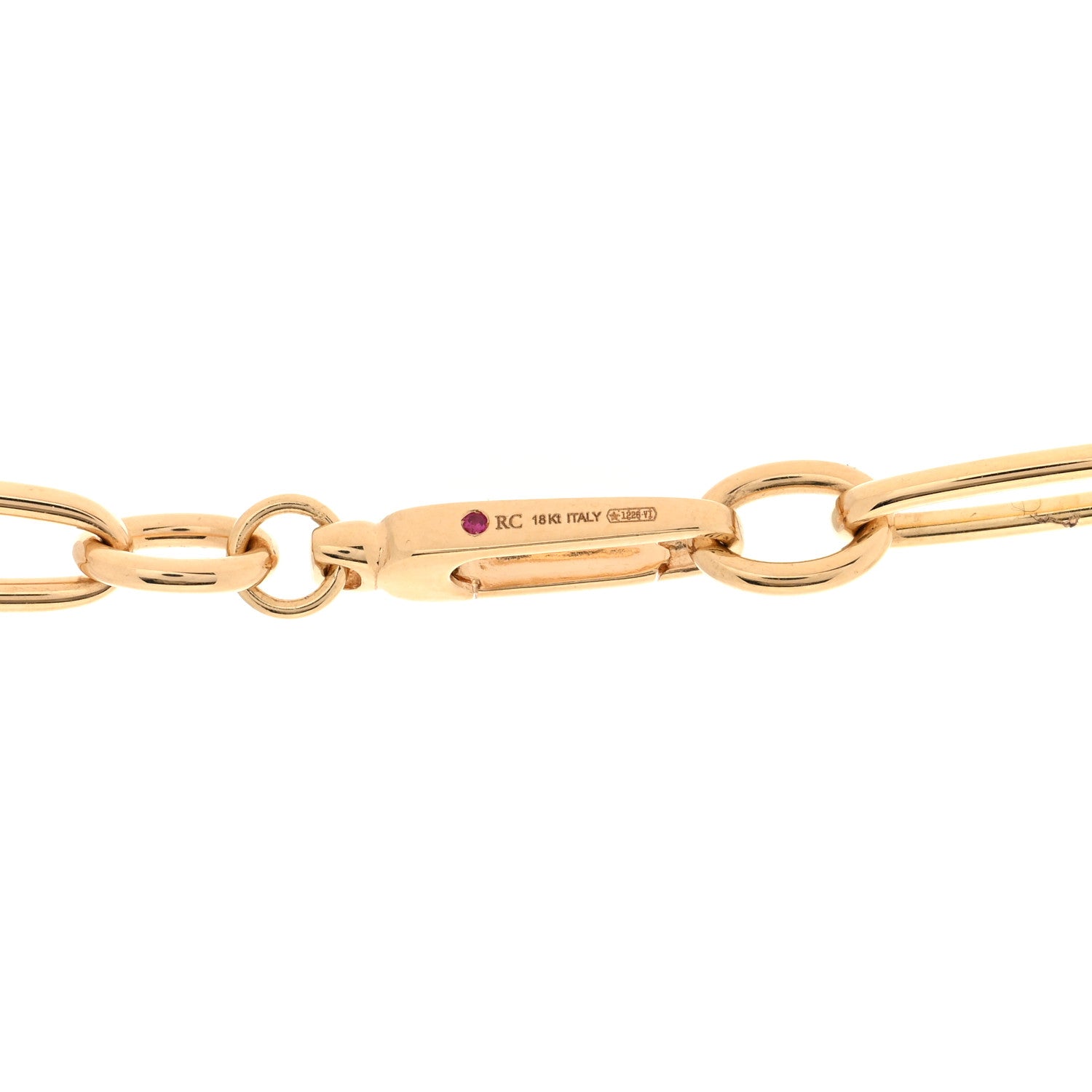 Roberto Coin 18K Yellow Gold Alternating Long and Short Oval Link Necklace 4 of 4