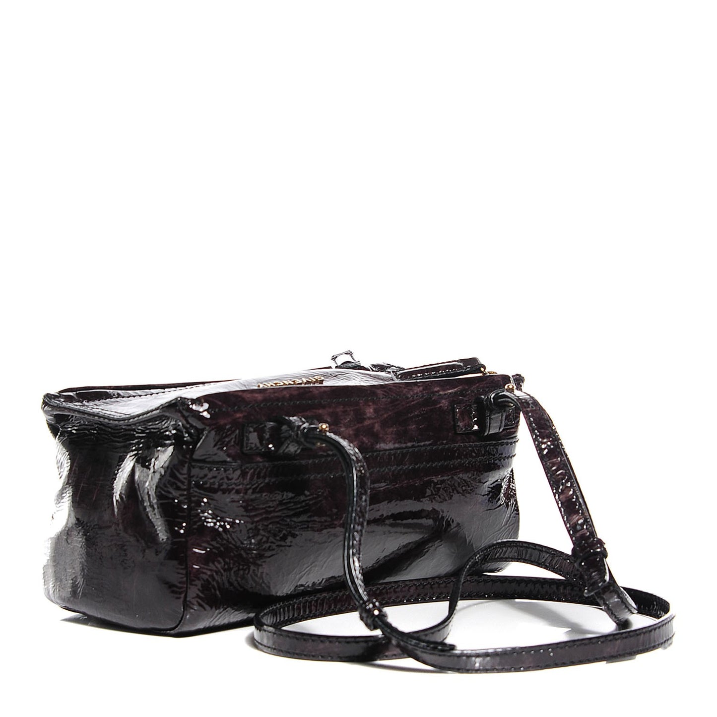 Crinkled Patent Calfskin Mini Pandora Black