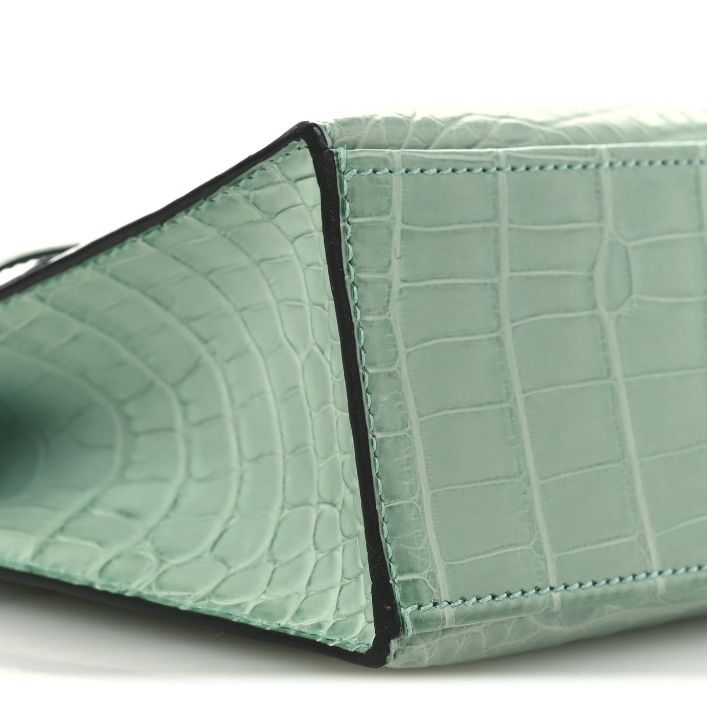 Matte Alligator Kelly Pochette Vert D'eau