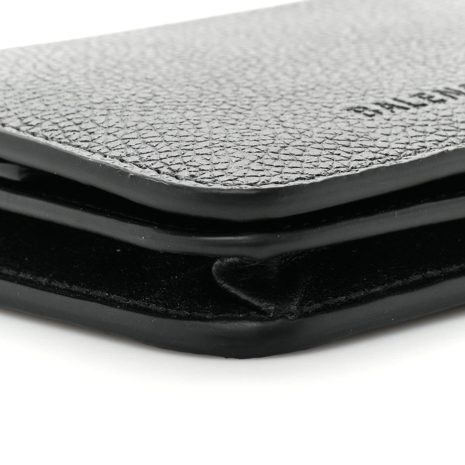 Balenciaga Grained Calfskin Essential Coin Case Card Holder Black 11 of 11