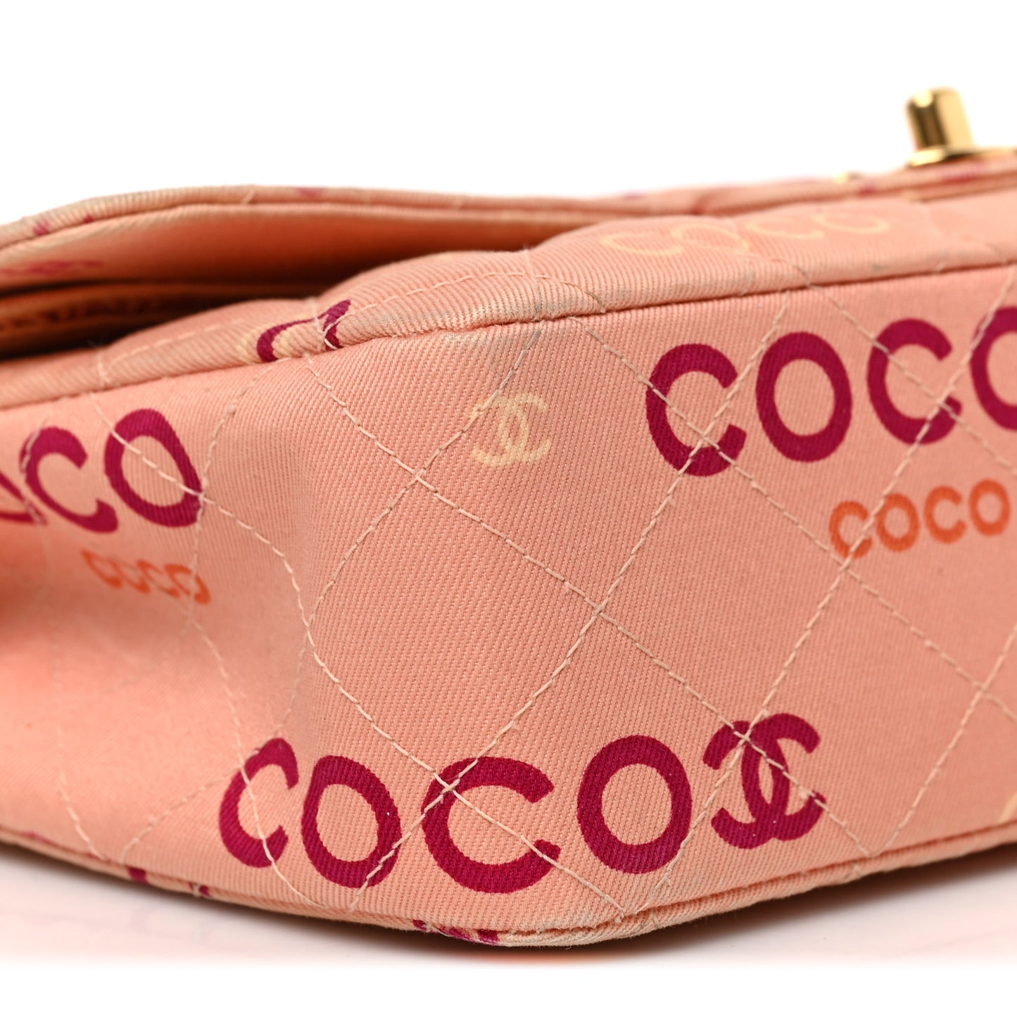 Canvas Coco Printed Quilted Medium Double Flap Pink