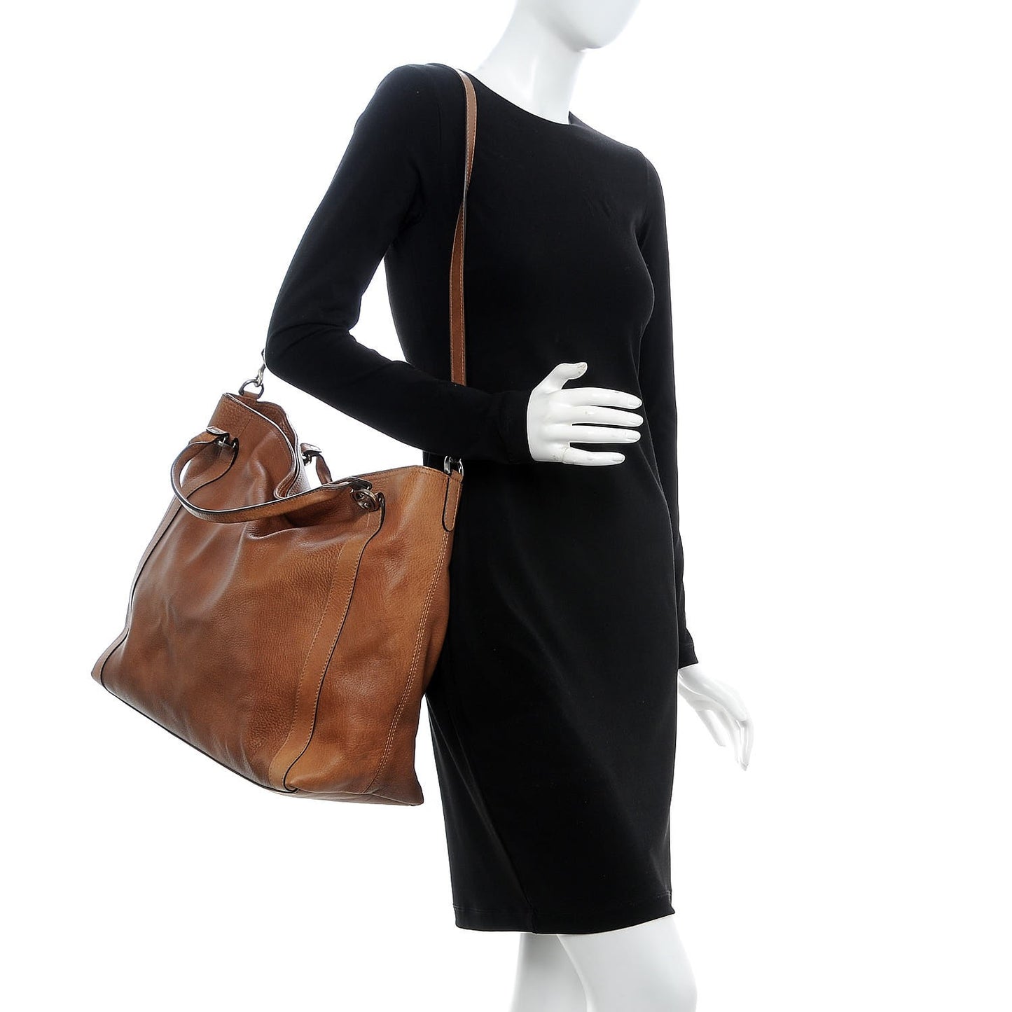 Pebbled Calfskin Large Miss GG Top Handle Bag Light Cuir