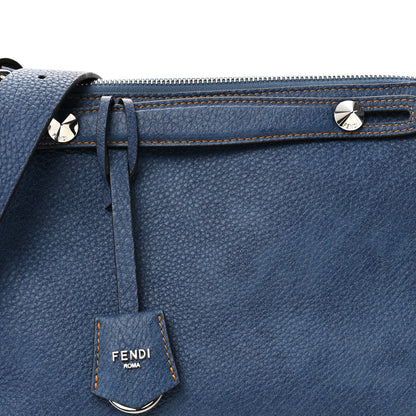 Fendi Cuoio Romano Selleria Denim Effect Medium By The Way Soft Boston Bag Blue 7 of 9
