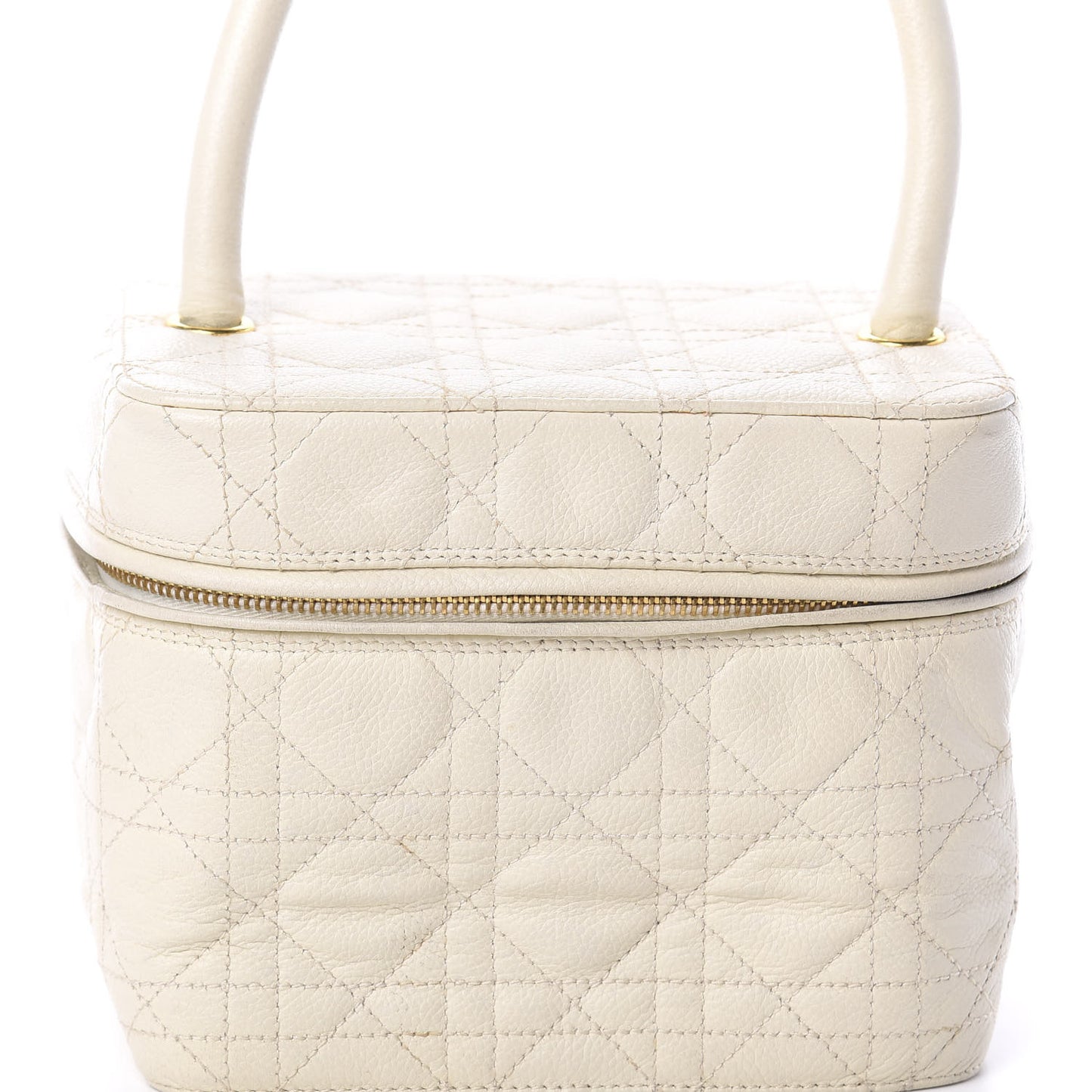 Lambskin Cannage Vanity Case White