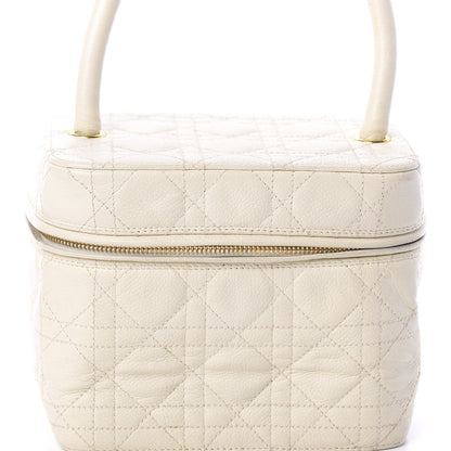 Christian Dior Lambskin Cannage Vanity Case White 7 of 9