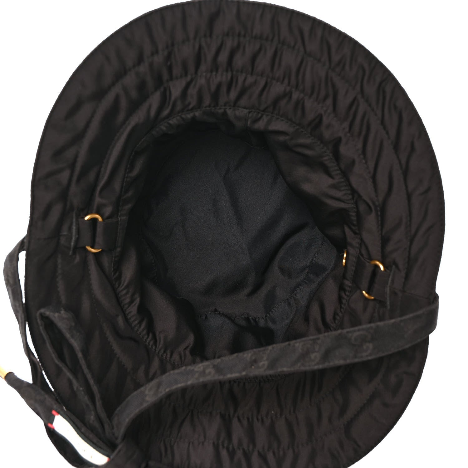 Gucci Canvas Nylon Monogram Reversible Self-Tie Bucket Hat Black 7 of 8