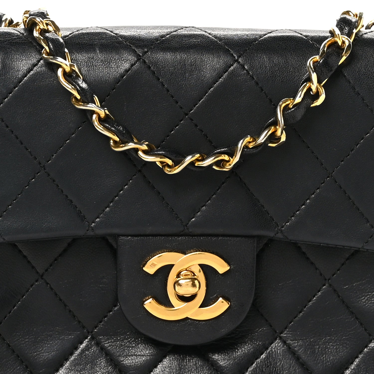 Chanel Lambskin Quilted Mini Square Flap Black 8 of 12