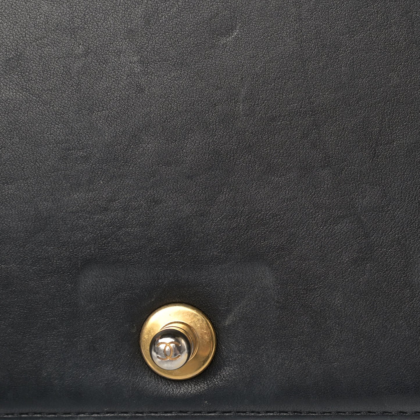 Lambskin Quilted Large Boy Flap Black