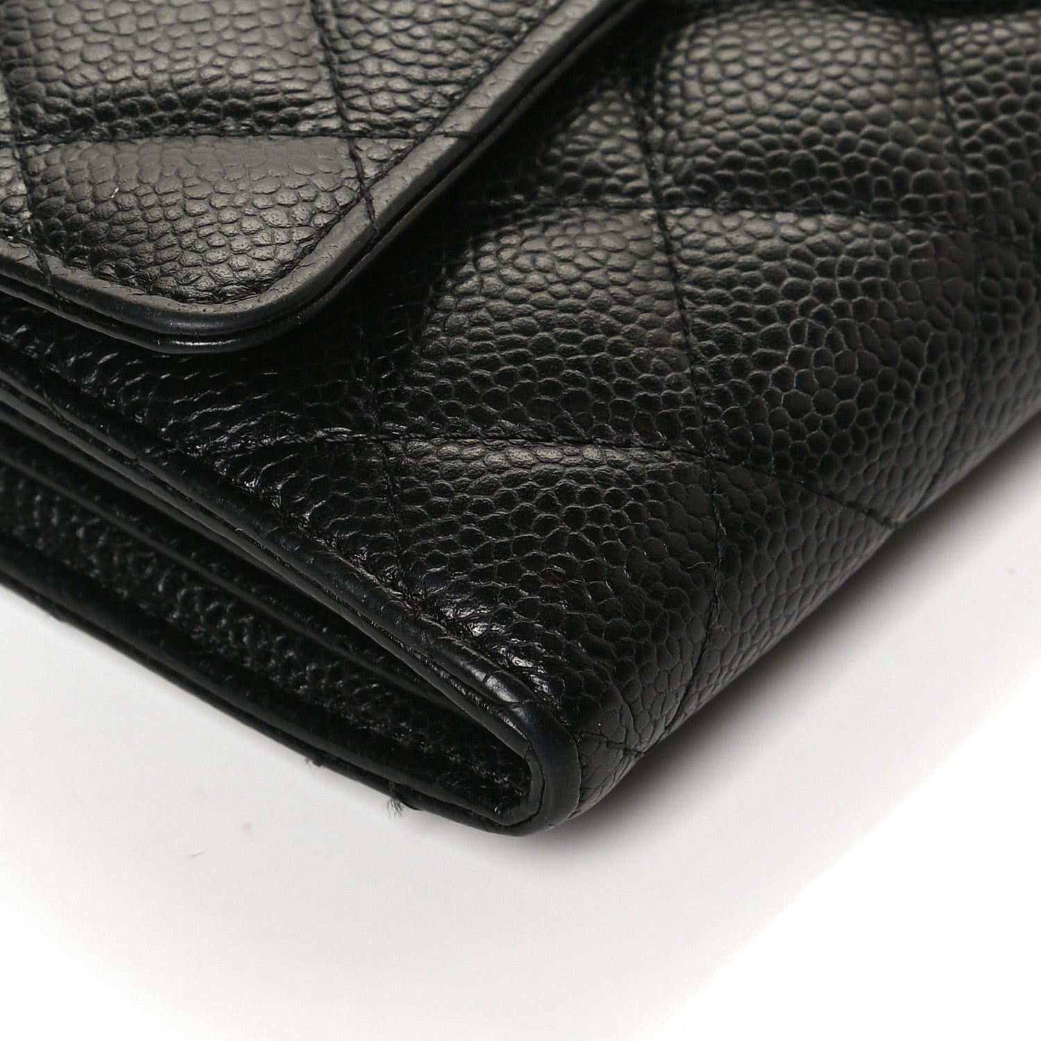 Chanel Caviar Quilted Large Gusset Flap Wallet Black 10 of 12