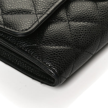 Chanel Caviar Quilted Large Gusset Flap Wallet Black 10 of 12