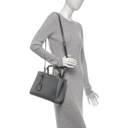 Fendi Vitello Elite Petite 2Jours Tote Grigio Grigio Chiaro 2 of 6