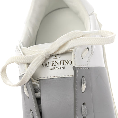 Valentino Garavani Calfskin Mens Rockstud Open Sneakers 40.5 White Grey 7 of 9