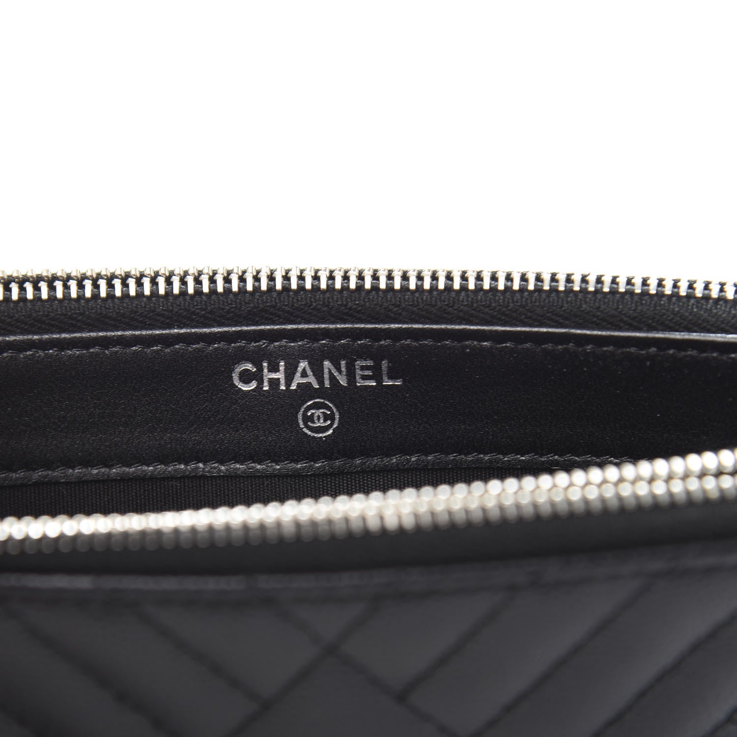 Chanel Caviar Quilted Diamond Small CC Duo Clutch With Chain Black 6 of 12