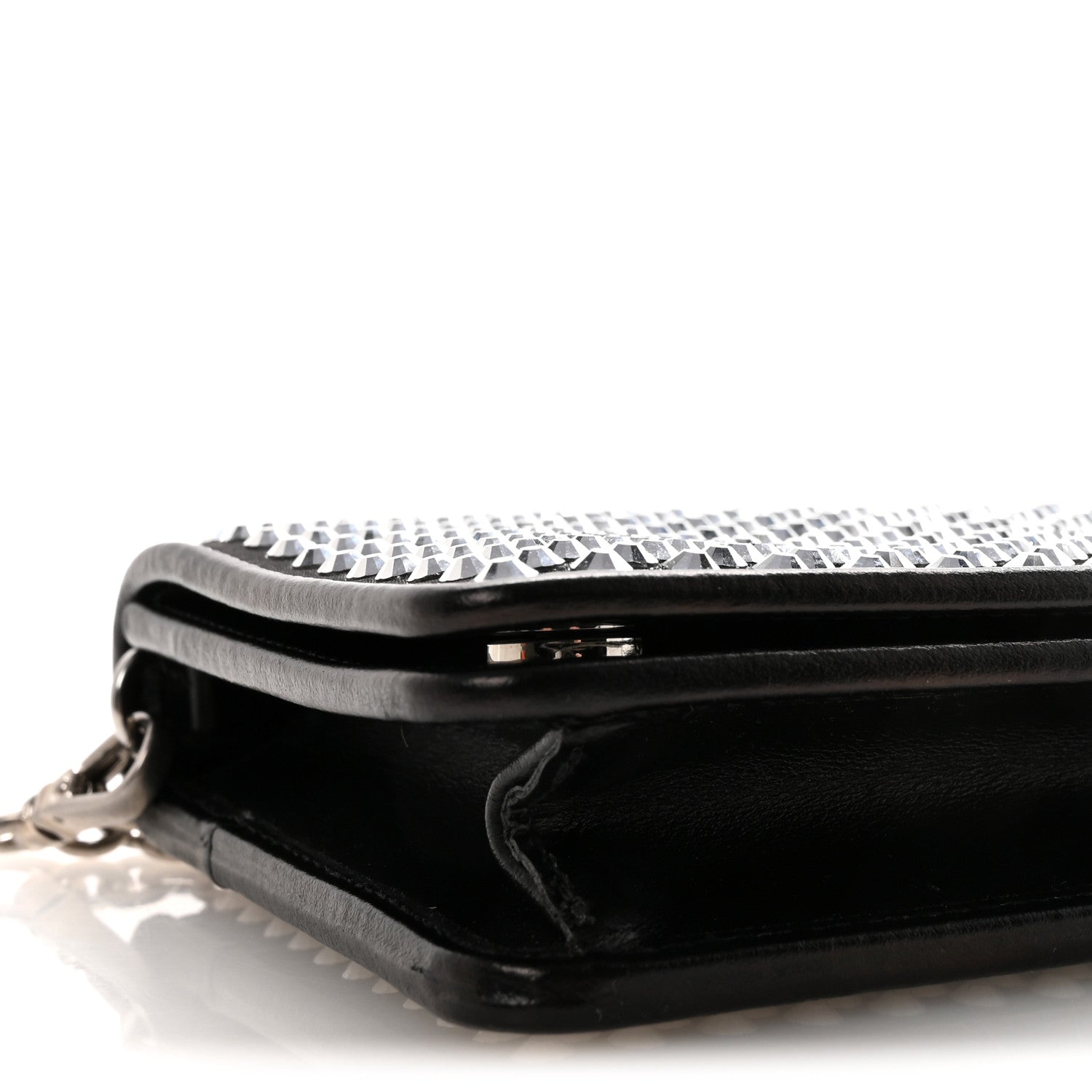 Prada Satin Crystal Metal Triangle Logo Mini Crossbody Bag Cristal 8 of 9
