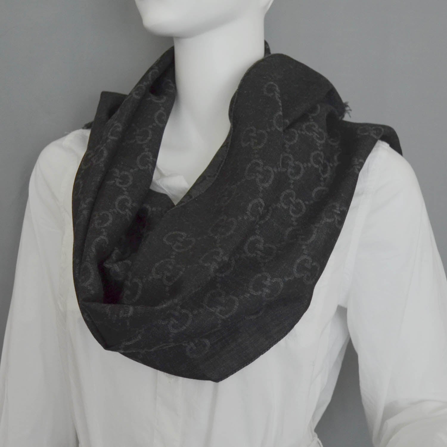 Gucci Wool Silk Monogram Scarf 3 of 6