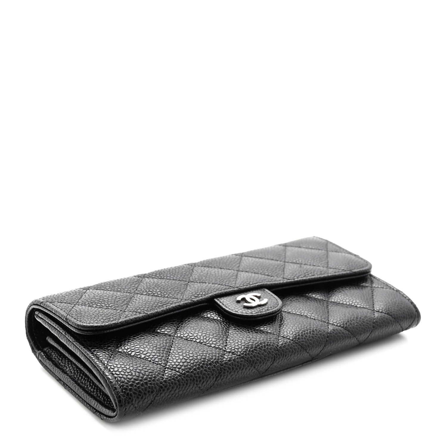 Chanel Caviar Quilted Large Gusset Flap Wallet Black 4 of 9