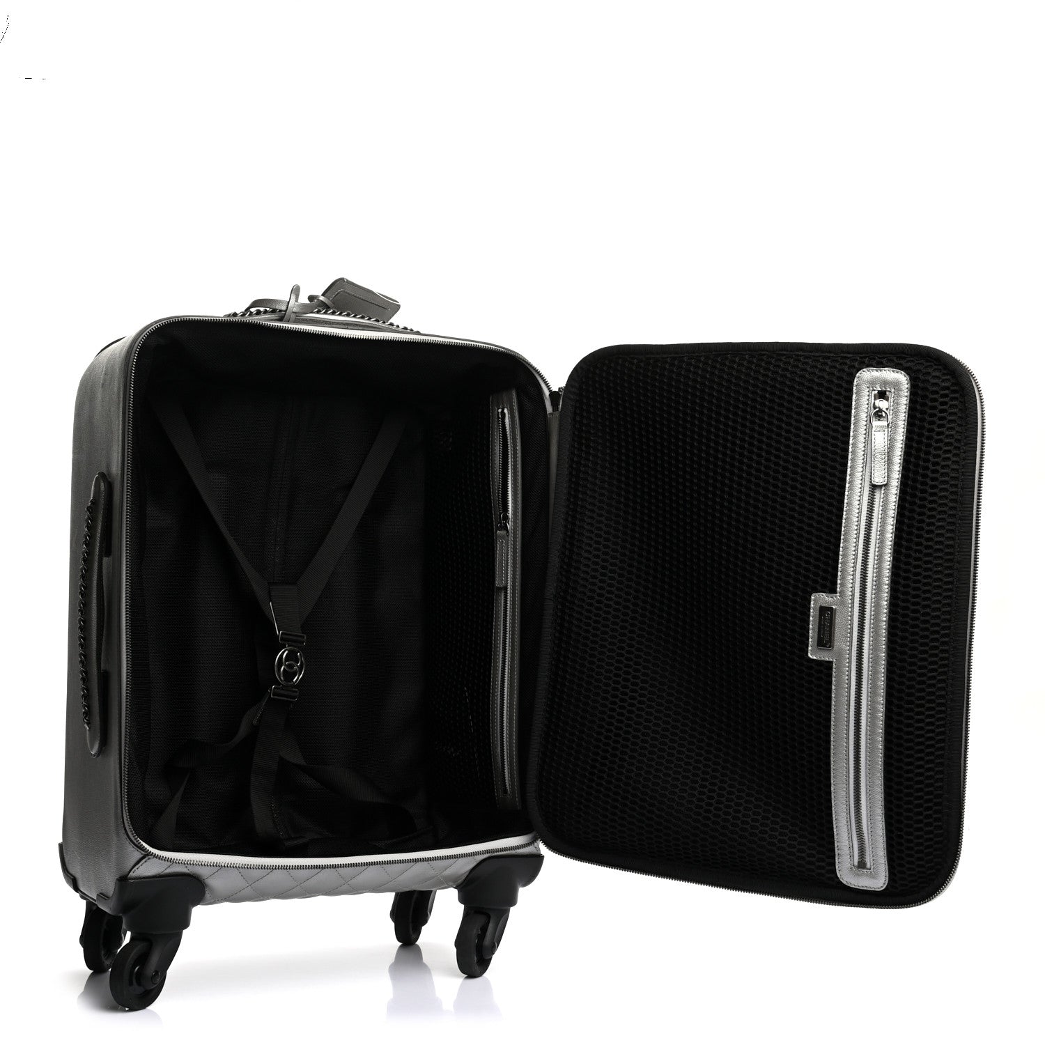 Chanel Metallic Caviar Quilted Coco Case Trolley Silver 4 of 13