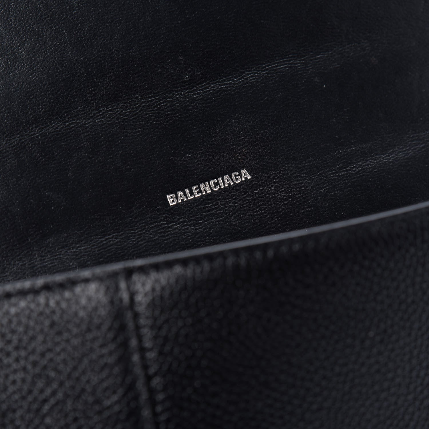 Balenciaga Grained Calfskin Hourglass Top Handle Crossbody Phone Holder Black 8 of 9