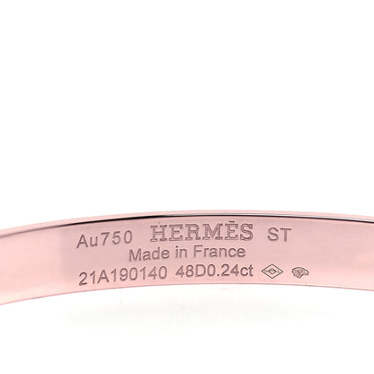 Hermes 18K Rose Gold Diamond PM Collier De Chien Bracelet ST 8 of 10