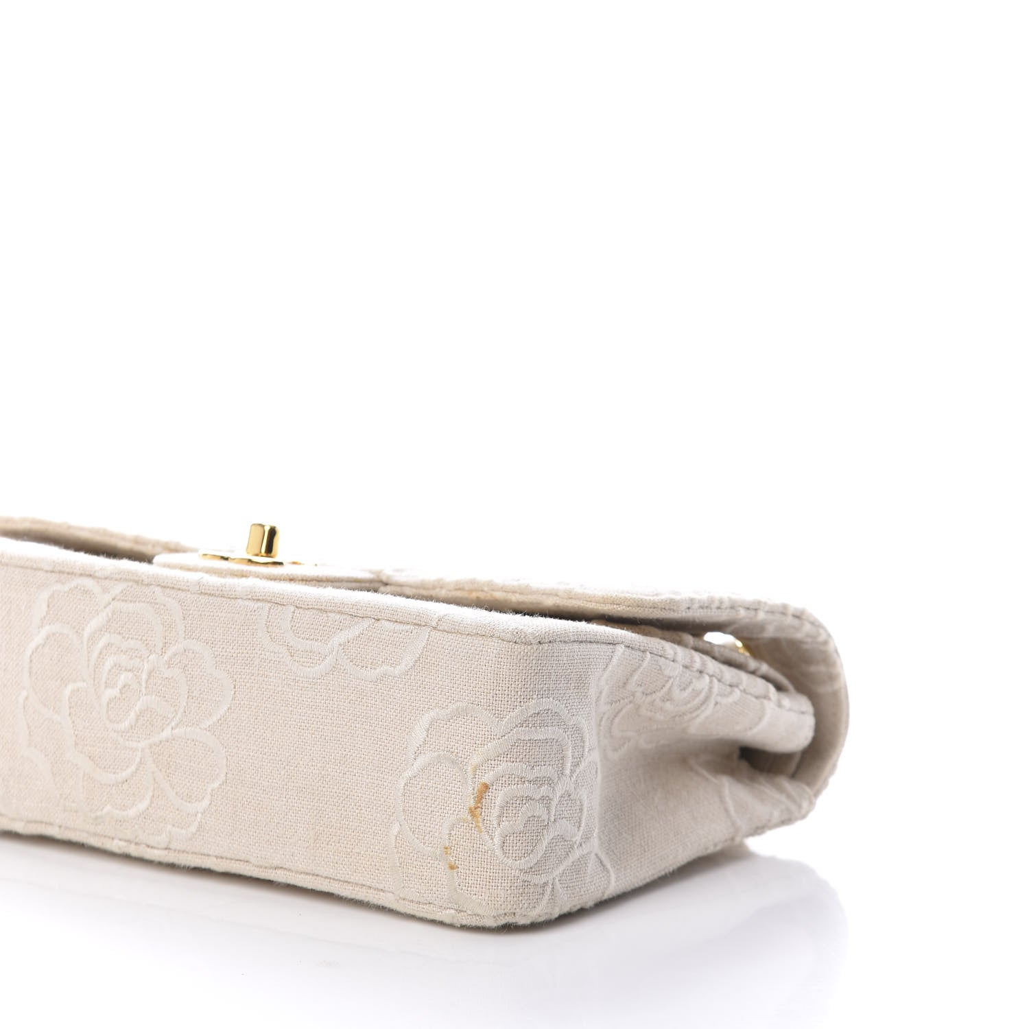 Chanel Canvas Camellia Small Double Flap Ivory 7 of 13