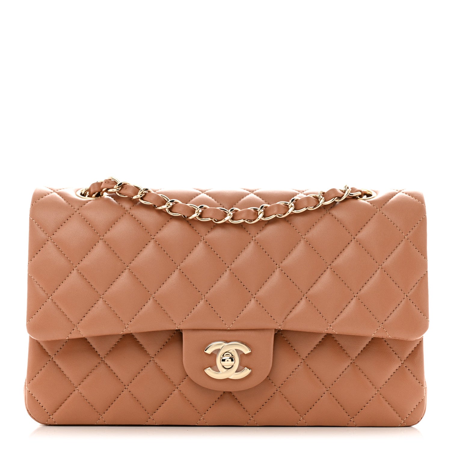 Chanel Lambskin Quilted Medium Double Flap Brown 1 of 10