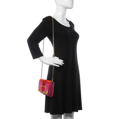 Prada Velluto Ricamo Cahier Belt Bag Fuxia 3 of 7