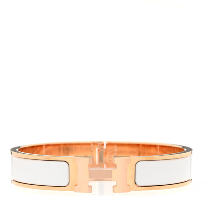 Hermes Enamel Narrow Clic Clac H Bracelet GM White 1 of 5
