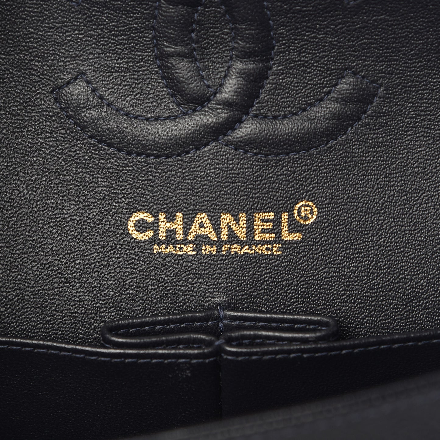 Caviar Quilted Small Double Flap Navy