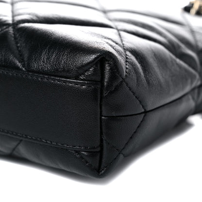 Chanel Lambskin Quilted Small Drawstring Shopping Bag Black 9 of 10