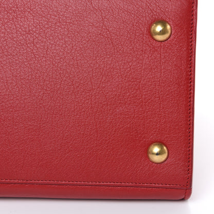 Saint Laurent Calfskin Canvas Small Muse Two Red 9 of 11