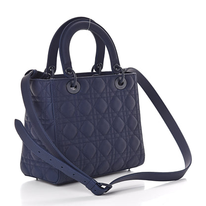 Christian Dior Ultra Matte Calfskin Cannage Medium Lady Dior Blue 3 of 8