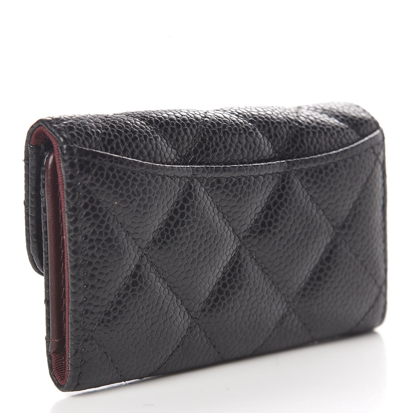 Caviar Quilted 6 Key Holder Black