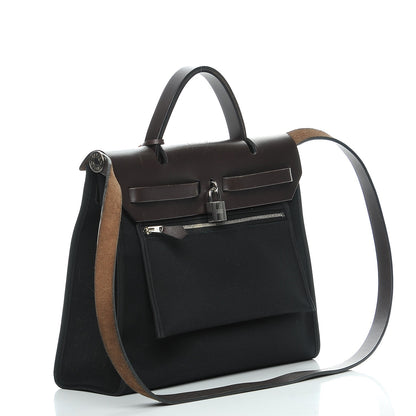Hermes Toile Vache Hunter Herbag Zip 31 PM Black Ebene 3 of 11
